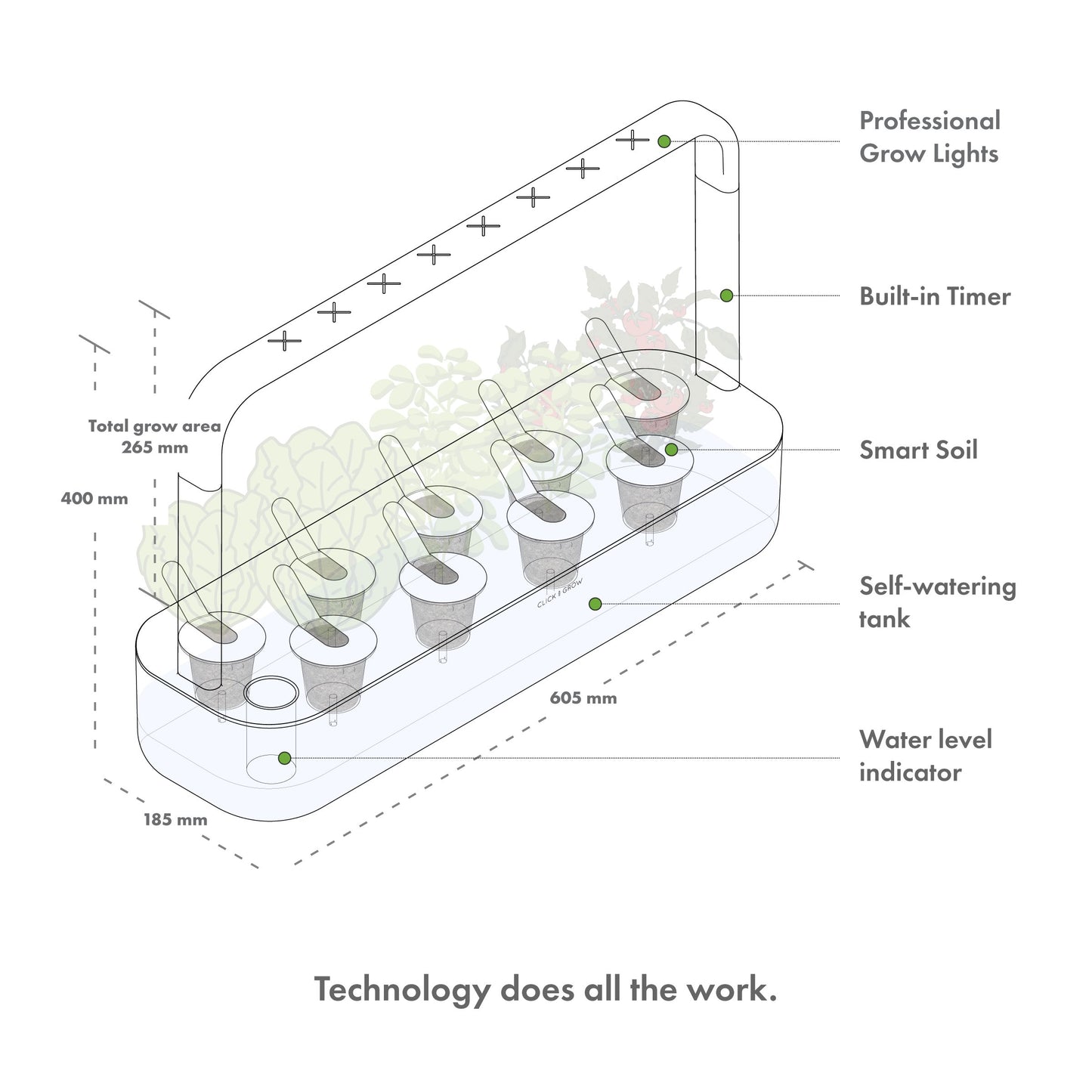 Click & Grow Indoor Herb Garden Kit with Grow Light